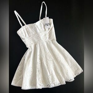 Zara Ivory Eyelet Sundress